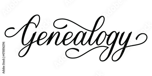  lettering word genealogy. Vector illustration