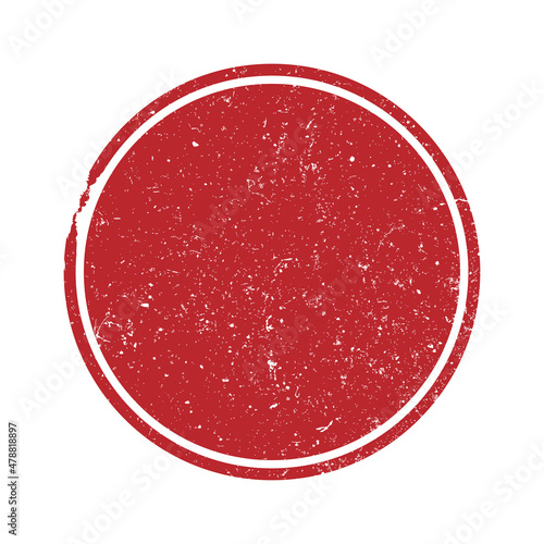 red round scratched rubber stamp, blank stamp with copy space, vector illustration