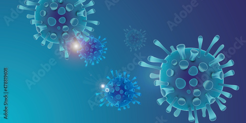 Covid 19 design banner - coronavirus sars cov 2 - blue design