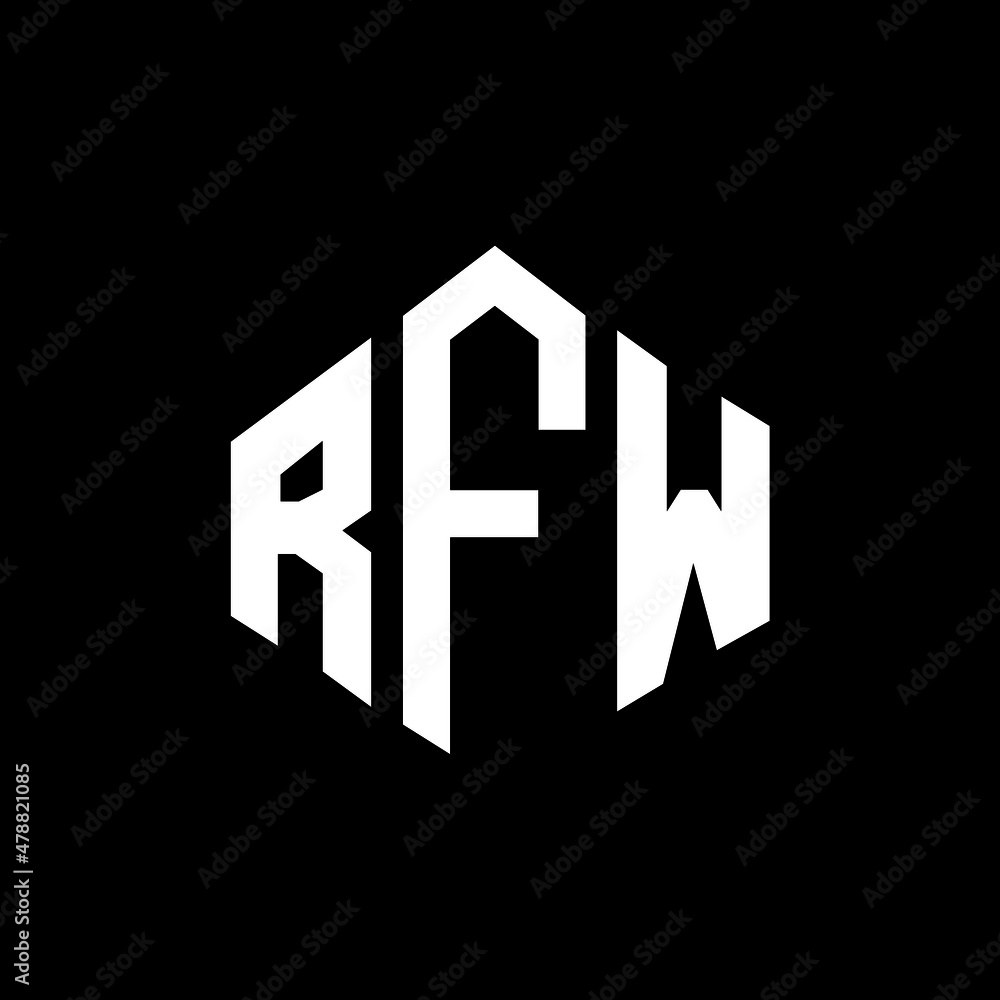 RFW letter logo design with polygon shape. RFW polygon and cube shape logo design. RFW hexagon vector logo template white and black colors. RFW monogram, business and real estate logo. RFW letter logo design with polygon shape. RFW polygon and cube shape logo design. RFW hexagon vector logo template white and black colors. RFW monogram, business and real estate logo.