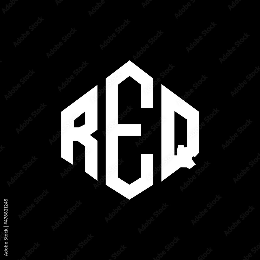 REQ letter logo design with polygon shape. REQ polygon and cube shape logo design. REQ hexagon vector logo template white and black colors. REQ monogram, business and real estate logo. REQ letter logo design with polygon shape. REQ polygon and cube shape logo design. REQ hexagon vector logo template white and black colors. REQ monogram, business and real estate logo.