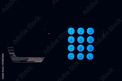Electronic safe at home, secret lock buttons