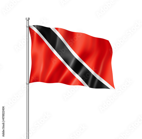 Trinidad And Tobago flag isolated on white