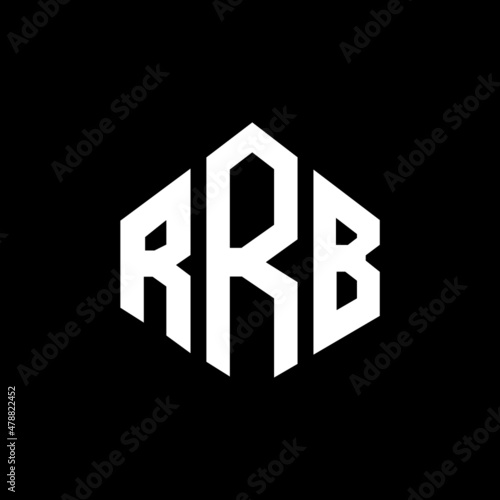 RRB letter logo design with polygon shape. RRB polygon and cube shape logo design. RRB hexagon vector logo template white and black colors. RRB monogram, business and real estate logo.
