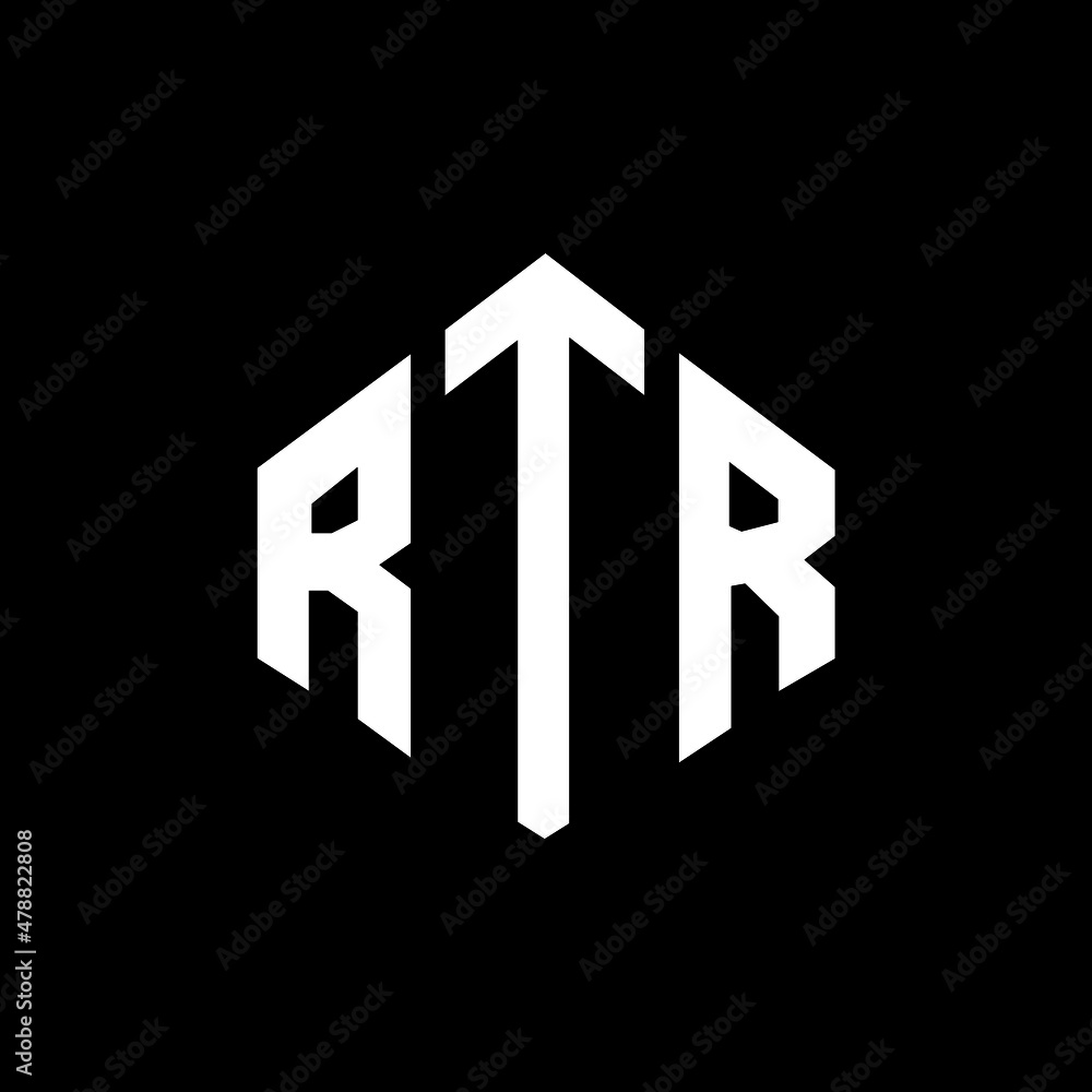 RTR letter logo design with polygon shape. RTR polygon and cube shape logo design. RTR hexagon