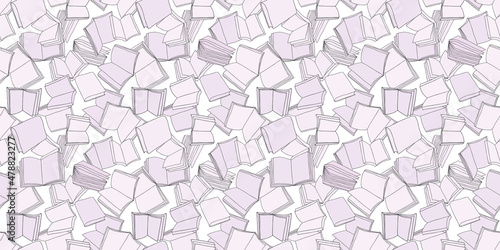 Opened books background. Seamless pattern. Vector. 
開いた本のパターン