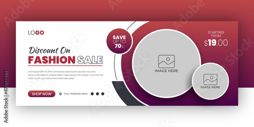 Fashion sale social media facebook cover banner template, Web banner timeline template.