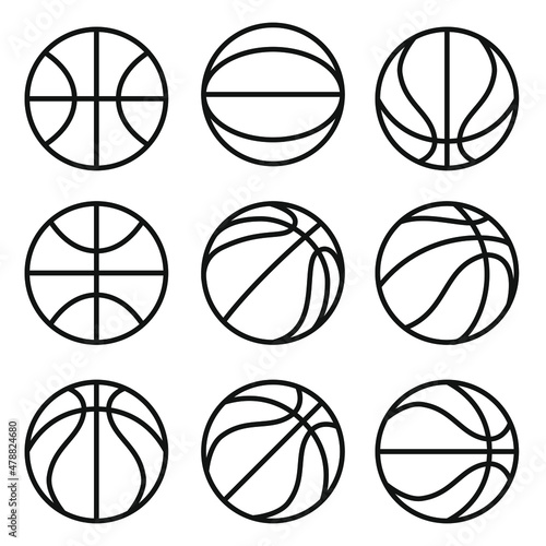 set of basketball icons editable vector