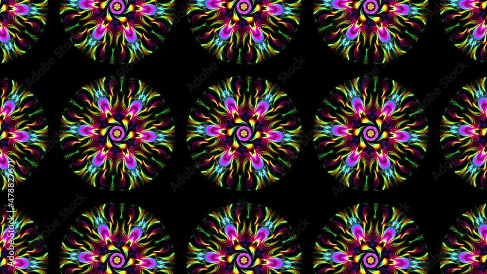 Animation movement and rotation mandalas in shiny glowing blue color on dark black background. High quality FullHD footage Animation movement and rotation mandalas in shiny glowing blue color on dark black background. High quality FullHD footage