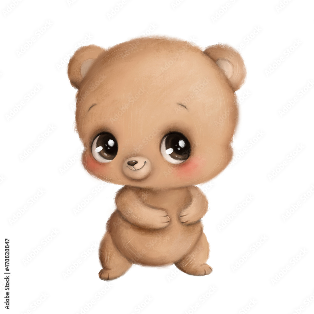 Illustration of a cute cartoon bear isolated on a white background. Cute cartoon animals. Illustration of a cute cartoon bear isolated on a white background. Cute cartoon animals.