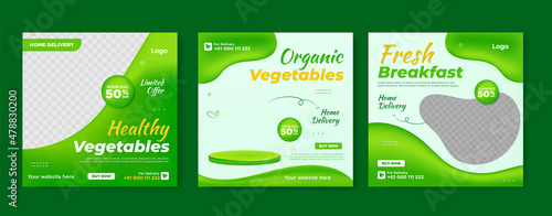 Healthy food restaurant collection for social media posts
