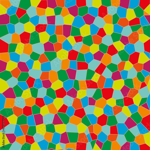 Vector Seamless Pattern of Polygonal Multicolored Shapes in Random Order. Can Be Used in Design Solutions
