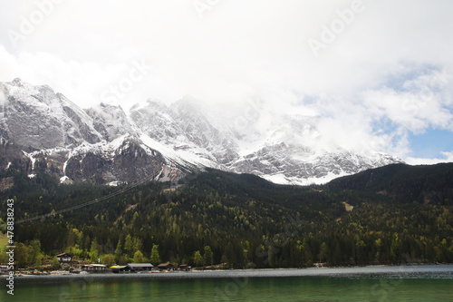 Eibsee lake in Garmisch-Partenkirchen, Bavaria, Germany