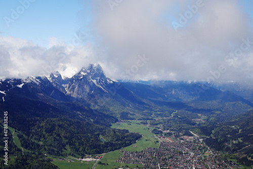 Panorama of Alpspitze from Garmisch-Partenkirchen  Germany