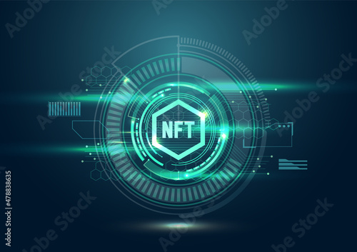 NFT futuristic digital background. Cryptocurrency concept.