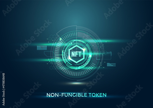 NFT futuristic digital background. Cryptocurrency concept.