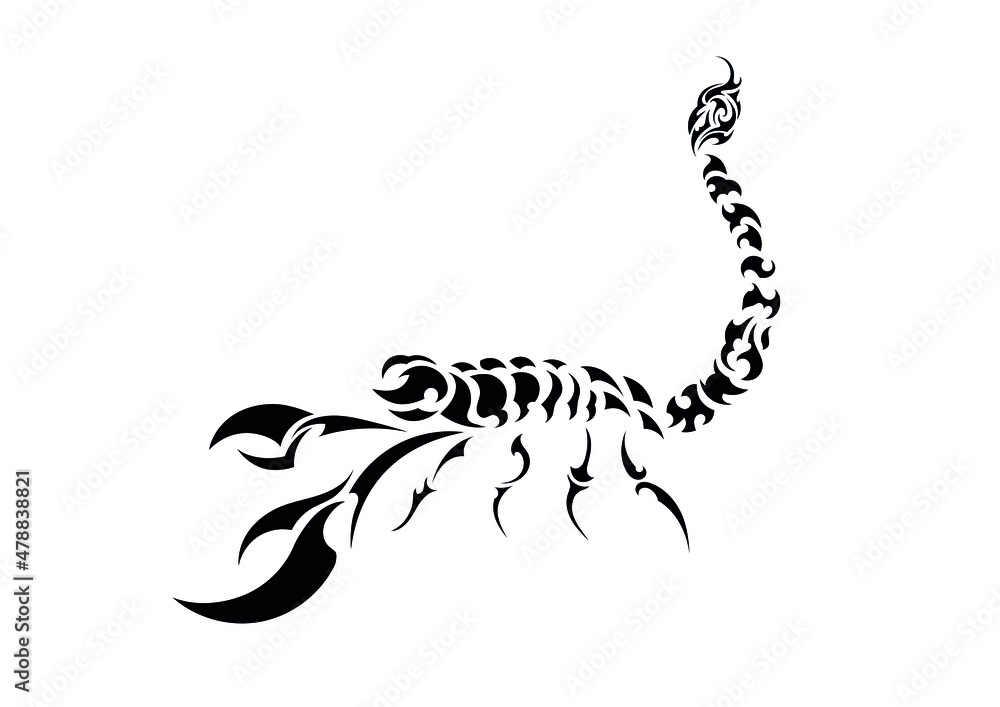 scorpion abstract ethnic tattoo symbol sticker emblem Stock Vector | Adobe  Stock