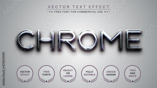 Chrome Plastic - Editable Text Effect, Font Style photo