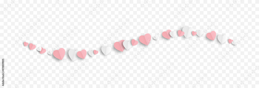 Vector paper hearts png. Valentine's day, pink and white hearts png, love, holiday, paper elements. Vector paper hearts png. Valentine's day, pink and white hearts png, love, holiday, paper elements.