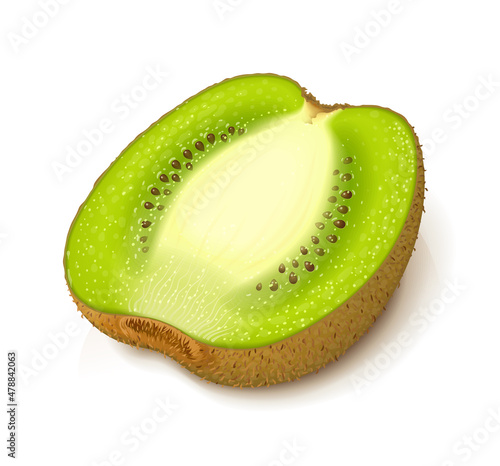 Kiwi. Exotic ripe juicy fruit, Isolated on white background. Eps10 vector illustration.