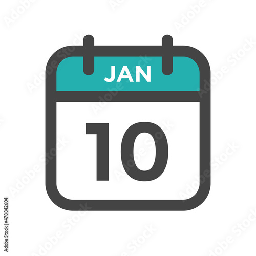 January 10 Calendar Day or Calender Date for Deadlines or Appointment
