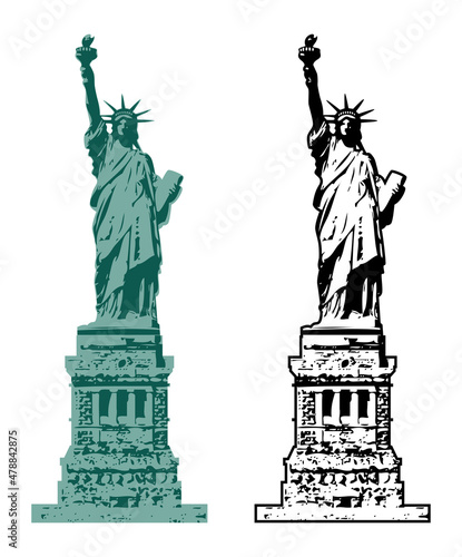vector american symbol of New York statue of liberty
