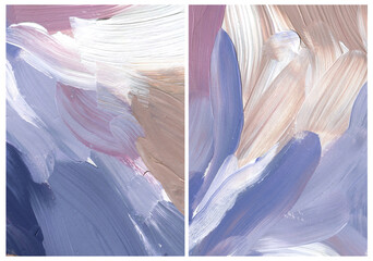 Wandcirkels Pantone 2022 very peri Abstracte verfvlekken in lila tinten  © yuliya_derbisheva