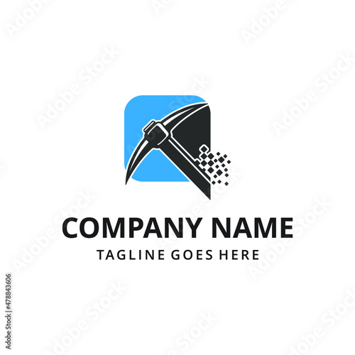 Mining logo icon design template vector illustration