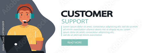 Live support concept. Business customer care service concept. Icon for contact us, support, help, phone call and website click. Flat vector illustration.	