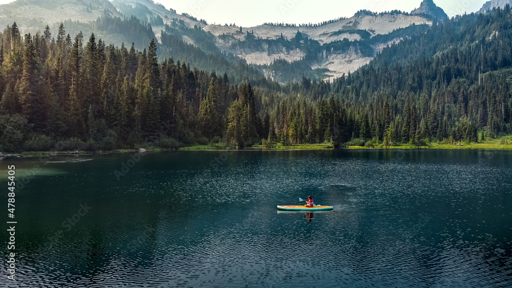 Kayak on a Mountain Lake 