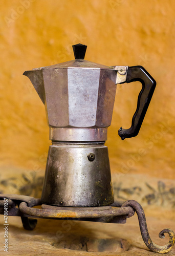 Old traditional Italian coffee maker.