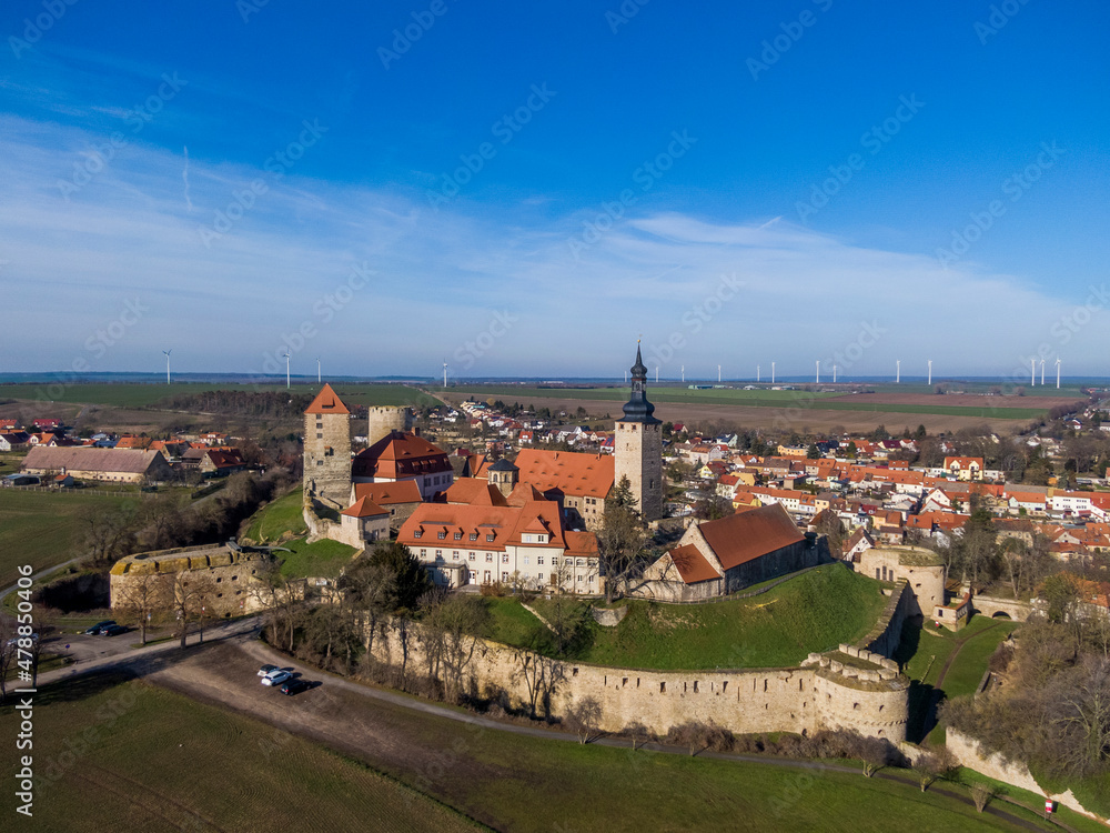 Aerial view of the Querfurt Castle in Germany