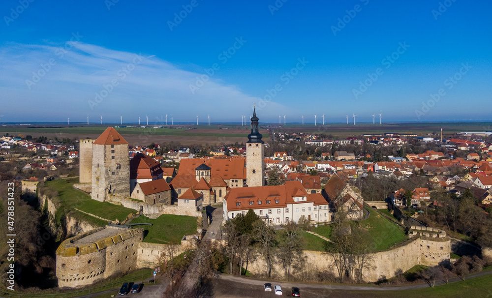 Aerial view of the Querfurt Castle in Germany