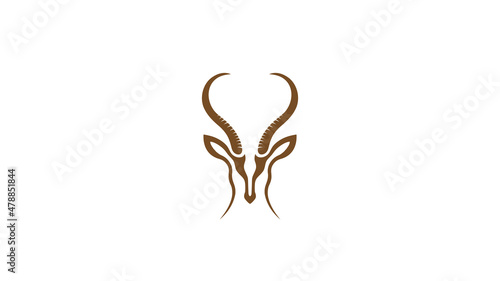 creative antelope head logo vector
