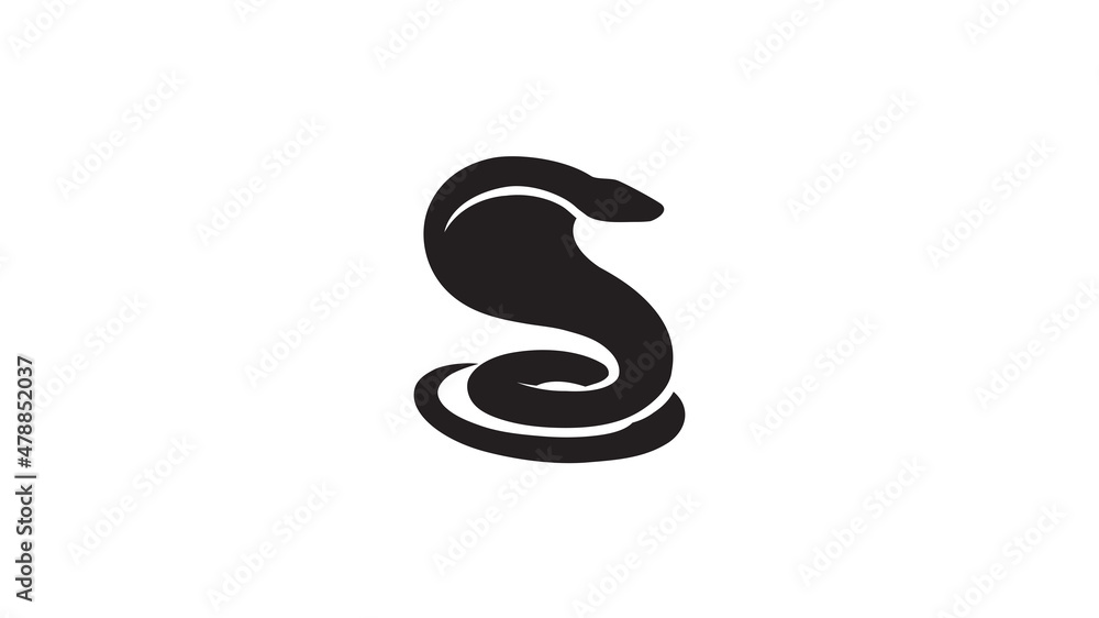 creative black snake position logo vector symbol creative black snake position logo vector symbol