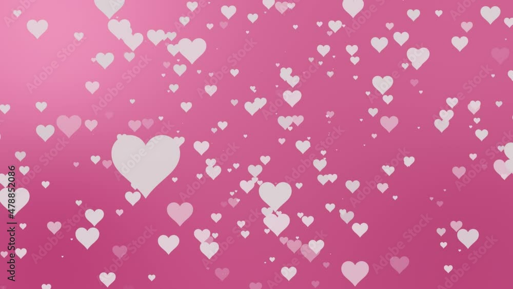 Pink Background With White Hearts. Valentines Day Animation. Pink Background With White Hearts. Valentines Day Animation.
