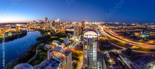 Obraz na plátně Aerial View of Austin Texas at Night  USA