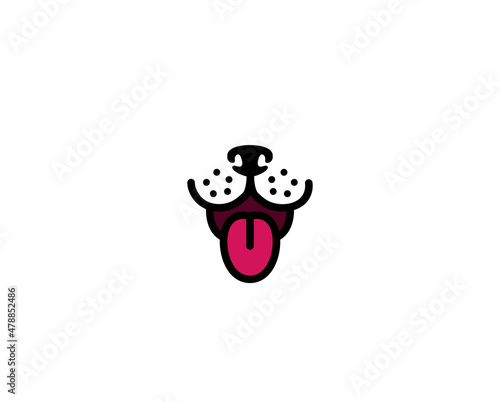 Creative abstract dog face logo vector design symbol