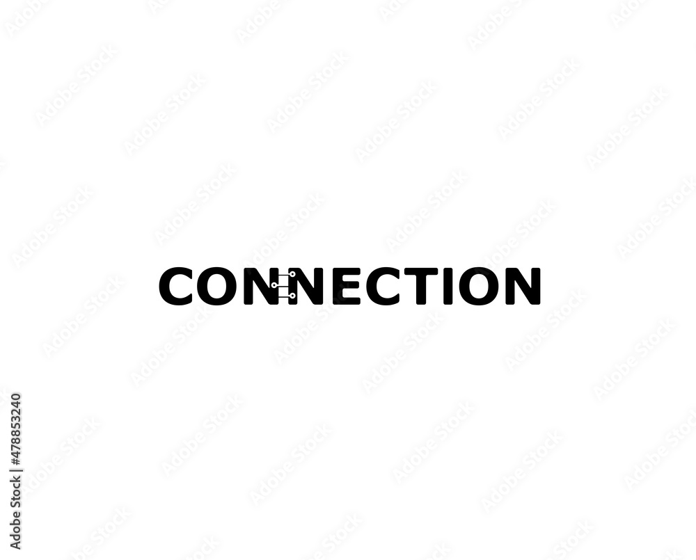 Connection Typography Logo Symbol Design Vector Illustration