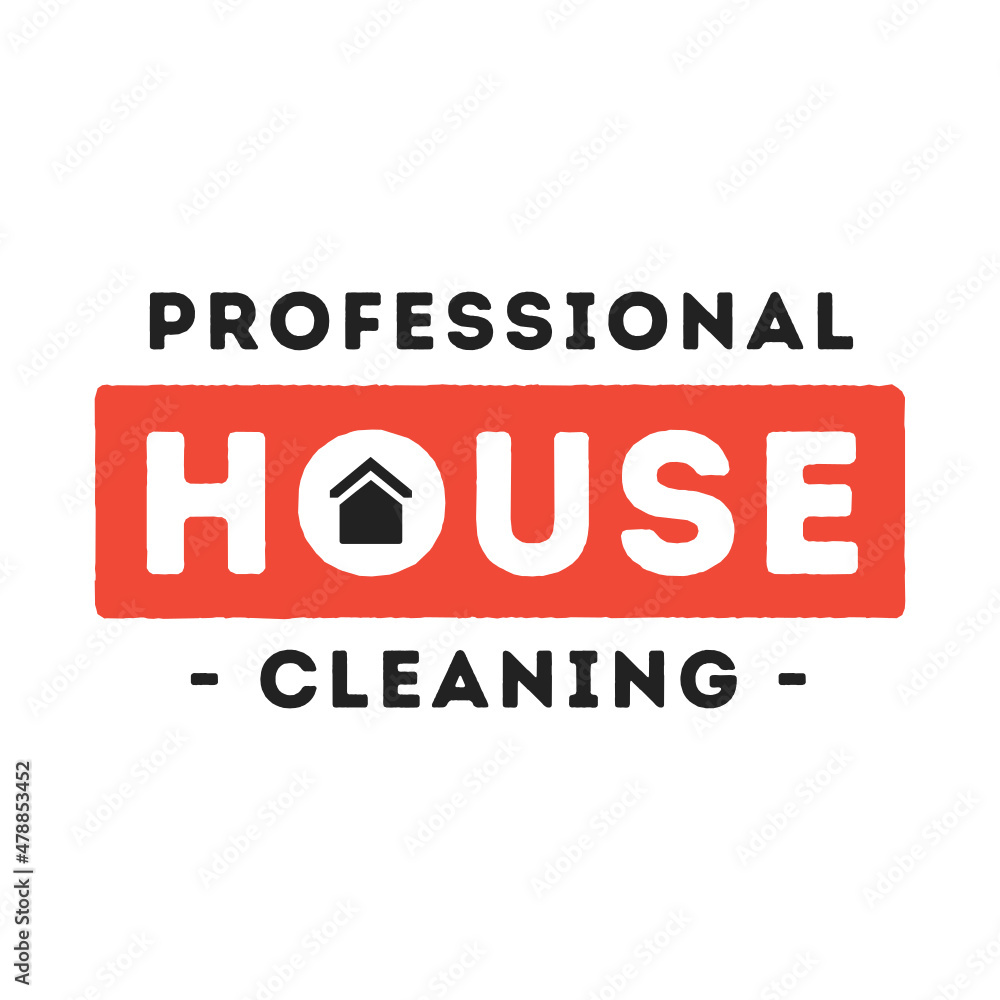 Obraz premium House Cleaning Logo, Professional House Cleaning, Cleaning Logo, Cleaning Business, House Cleaning Business, Vector Illustration Background