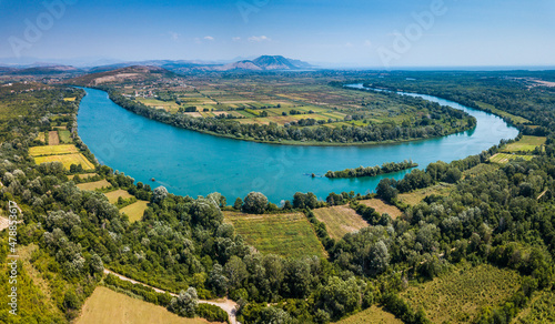 Ada Bojana on the border of Montenegro and Albania in Balkans