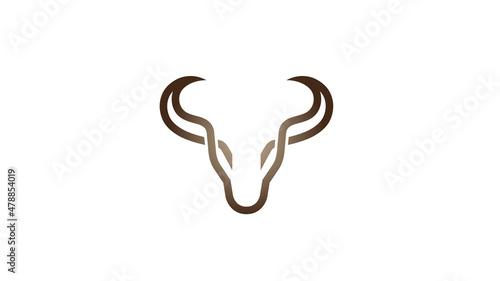 creative abstract cow lines logo vector symbol