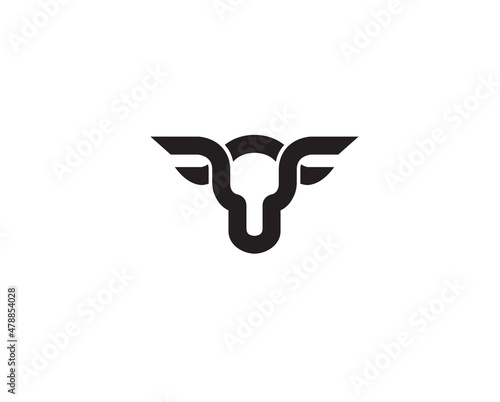 creative abstract buffalo lines logo vector symbol