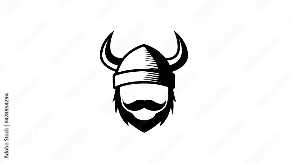 Creative Warrior Viking Helmet Head Logo Design Symbol Vector Illustration Creative Warrior Viking Helmet Head Logo Design Symbol Vector Illustration