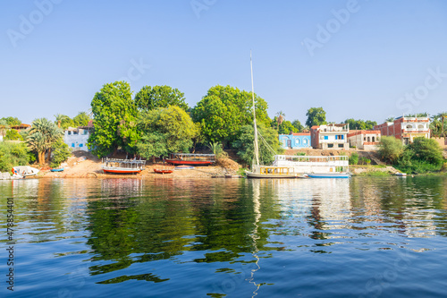 views of nubian village in aswan, egypt