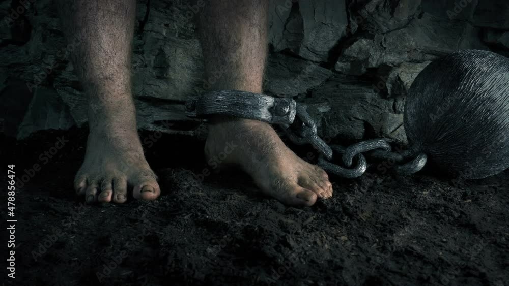 Medieval Prisoner WIth Ball And Chain