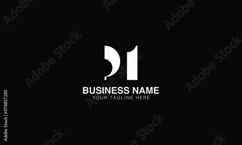 PI initials monogram letter text alphabet logo design