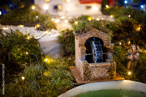 miniature water mill for christmas nativity scene © Steam visuals