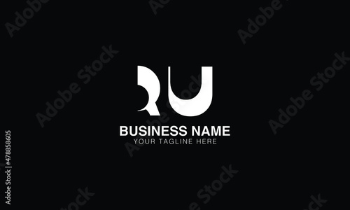 RU initials monogram letter text alphabet logo design