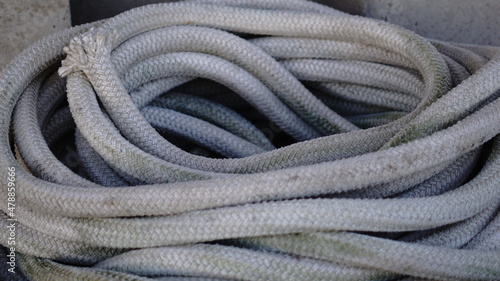 industrial rope rolled as background